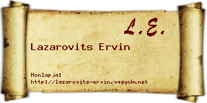 Lazarovits Ervin névjegykártya